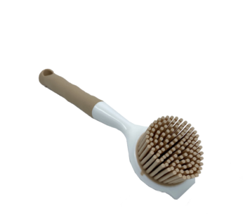 Cream Coloured Brush with Soft Rubber Bristles