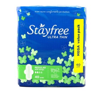Stayfree 40pk Regular Pads with Wings Mega Value Pack